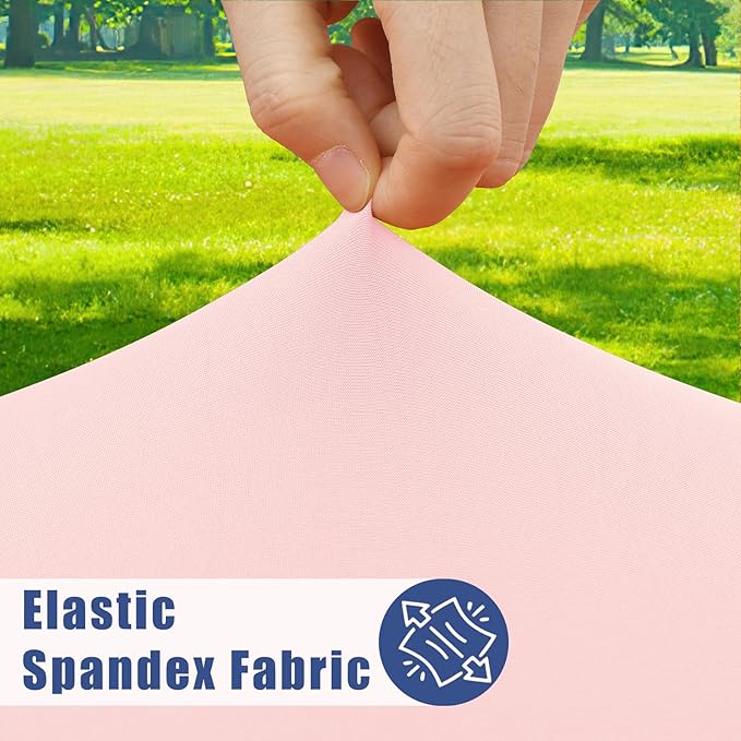 Spandex Picnic Table Cloth 2 Pack, Elastic Fitted Tablecloths for 4 Foot Rectangle Tables, Stretch Washable Patio Table Cover for Outdoor, Camping, Banquet and Parties (Pink, 30"x48")