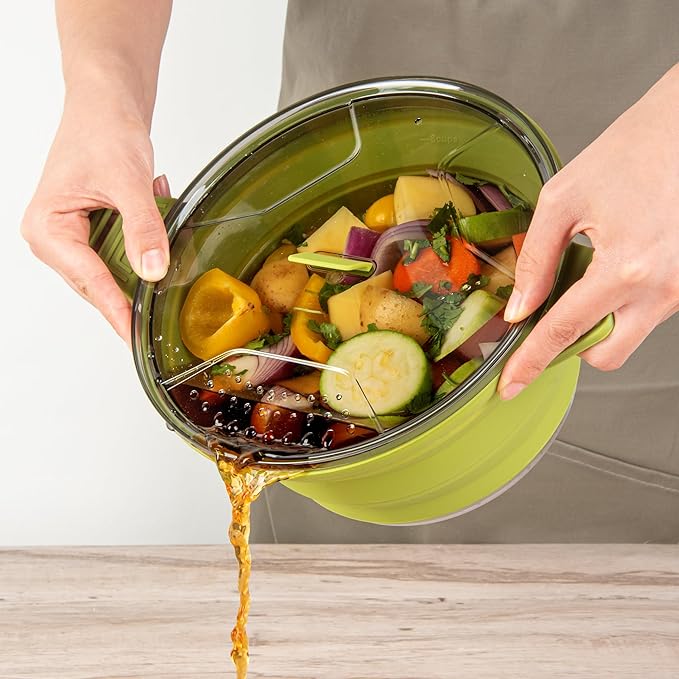 Restaurantware-Hi Tek 2.5 Liter Collapsible Camping Pot, 20 Portable Cook Pots - With Lid, Stainless Steel Bottom, Silicone Camping Cookware, For Travel Or Outdoor Hiking- Restaurantware