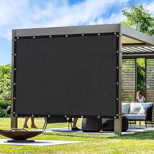 Artpuch Outdoor Pergola Shade Cover 9x15 FT Sun Shade Cloth with Grommets Black 90% UV Protection Canopy Patio Privacy Screen (Customized Available)