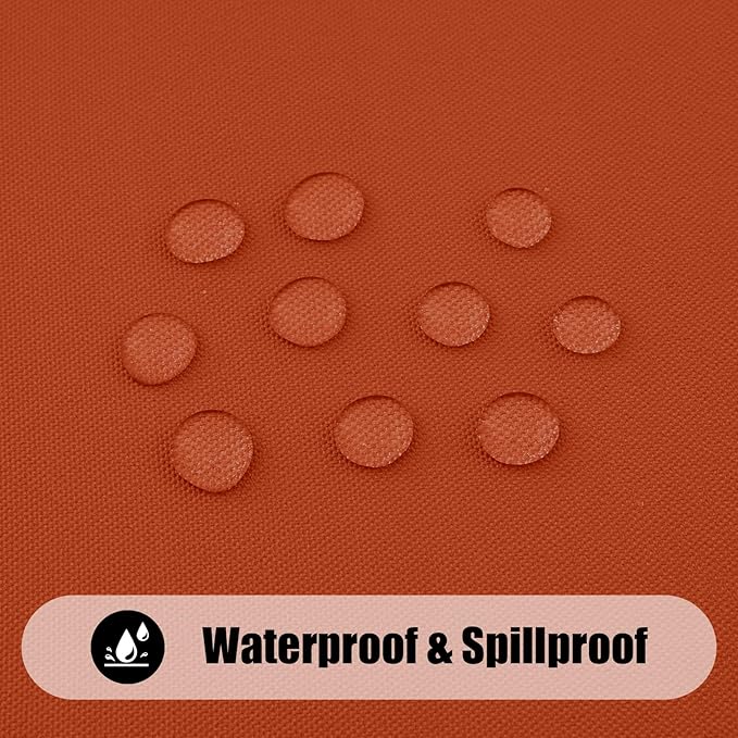 Smiry 2 Pack Rectangle Picnic Table Cloth, Waterproof Elastic Fitted Tablecloths, Washable Polyester Rectangular Patio Table Cover for Camping, Indoor and Outdoor (Rust, 30"x48")