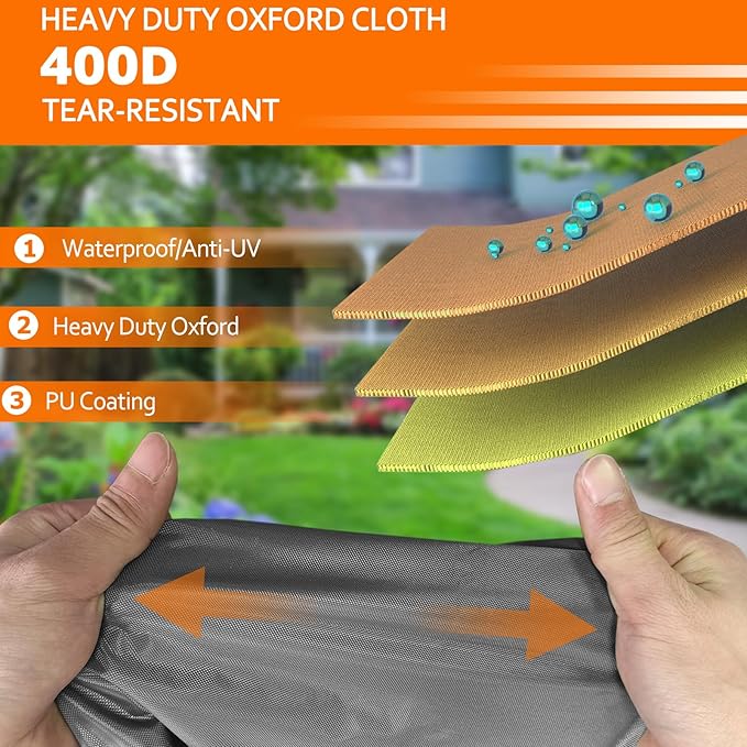 STARTWO Waterproof Picnic Table Cover Outdoor Patio Bench Covers for 6 ft Picnic Table Bench Set Windproof 70 / 72 Inch,Grey