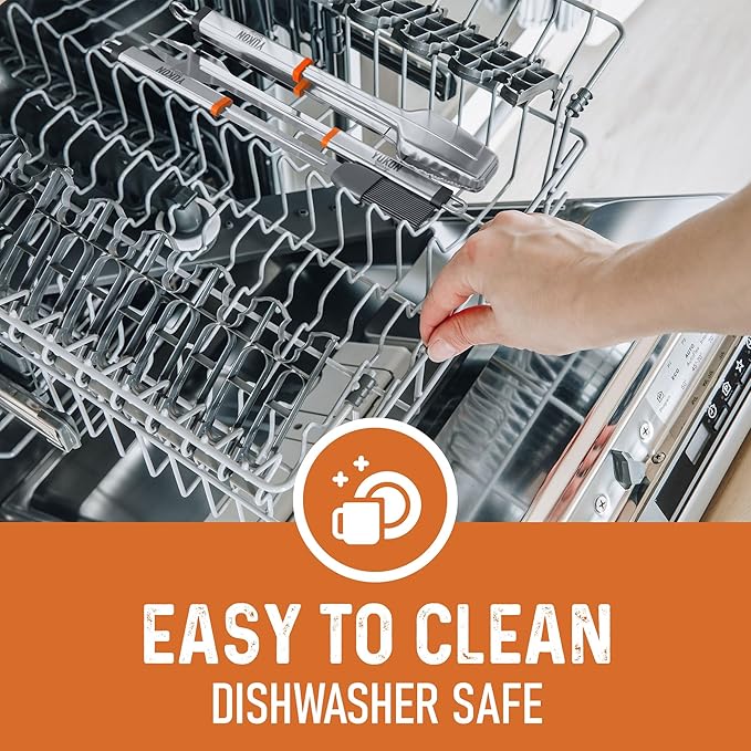 Stainless Steel BBQ Tool Set with Rotating Stand & Drip Pan | Grill Tool Kit Complete with Spatula, Tongs, Fork, Brush | Durable, Easy to Clean Grilling Kit | Essential BBQ Tools