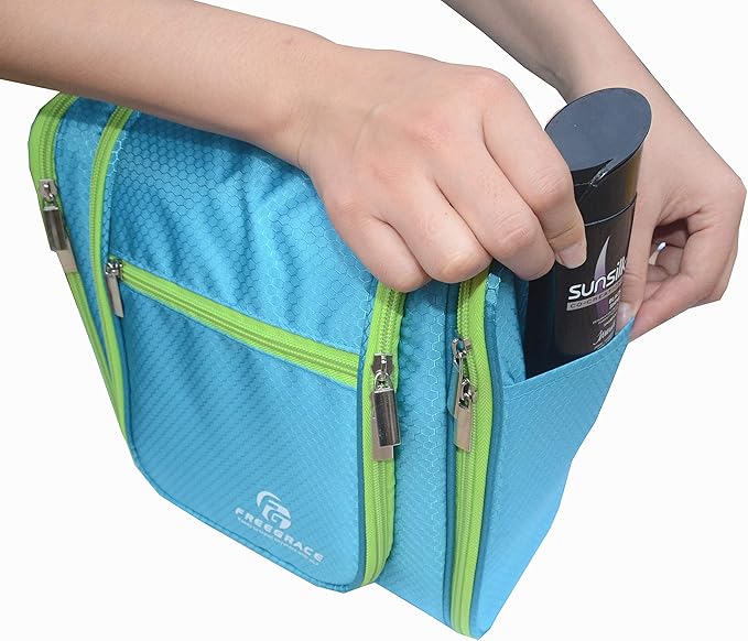 Hanging Toiletry Bag Extra Large Capacity | Premium Travel Organizer Bags For Men And Women | Durable Waterproof Nylon Bathroom, Shower, Makeup Bag For Toiletries, Cosmetics, Brushes