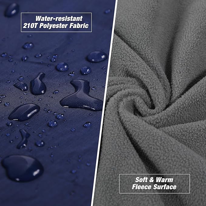 REDCAMP Large Waterproof Stadium Blanket for Cold Weather, 79”x 79” Soft Warm Fleece Windproof Camping Blanket for Camping, Hiking, Traveling, Sporting Events (Dark Blue)