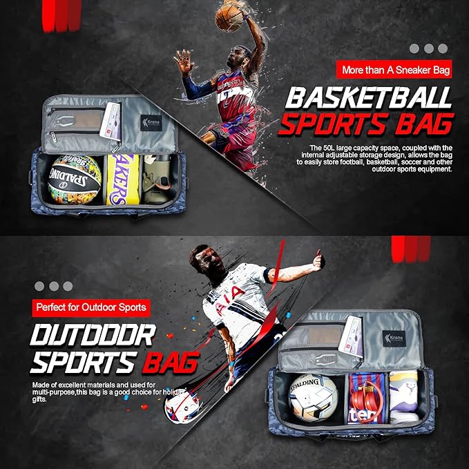 Sneaker Bag for Travel/Sneakerhead gift/Outdoor Sports Bag/Gym Bag /, A Multi-functional Travel Duffel Bag with 3 Adjustable Dividers, & Shoulder Strap,Made of Nylon, by Krone Kalpasmos-classic