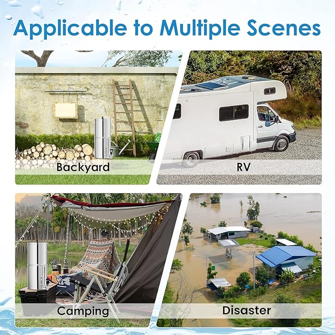 Waterdrop 2.25G Gravity-fed Water Filter System with Sight Glass Spigot, NSF/ANSI 42&372 Standard, PFAS, Chlorine and Lead Reduction, for Home, Camping, Off-Grid, Emergencies, King Tank Series