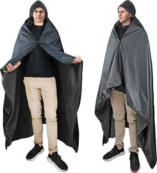 Catalonia Waterproof Stadium Blanket, Windproof Wearable Poncho for Football Sideline & Sports Events for Fans, Portable, Durable Outdoor Blanket for Camping & Tailgating