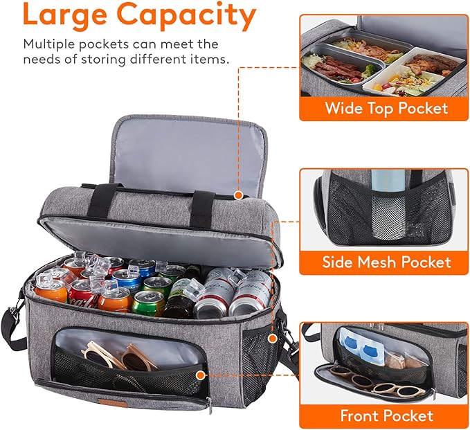 Lifewit Large Cooler Bag Insulated Lunch Bag Lightweight Portable Cool Bag Double Layer for Picnic, Beach, Work, Trip