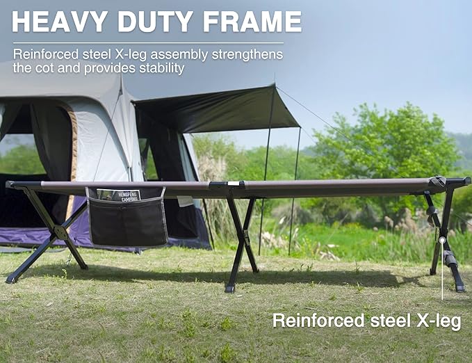 EVER ADVANCED Extra Wide Camping Cot for Adults Oversized XXL Sleeping Cots Folding Cot Bed with Carry Bag, 84.3" L x 41.9" W, Support to 550 lbs