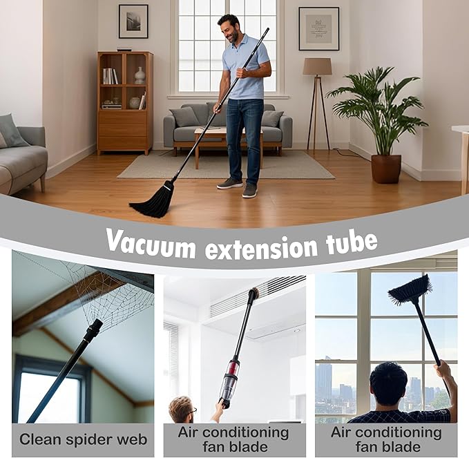 Vacuum Extension Tubes 2Pack, 1.25 Inch Diameter, 14.76" and 17.71" Length - Black | Compatible with 1-1/4 Inch Hose Wet/Dry Vacuum Cleaners | Versatile Tool (Black, 1 P14.76" +1 P 17.71 ")