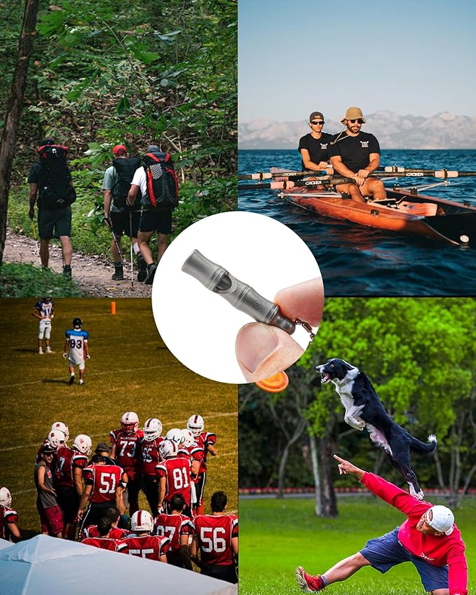 KeyUnity Titanium EDC Whistle Outdoor Emergency Whistle for Keychain, Comes with Necklace to Hang on Neck