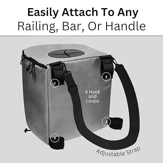 Portable Trash Can for Boating and Camping - Durable and Collapsible with Inner Bin - Kayak, Fishing, Beach, Hiking and Camping Essentials, Boat Accessories 8 Gallon Trash Can (Grey)