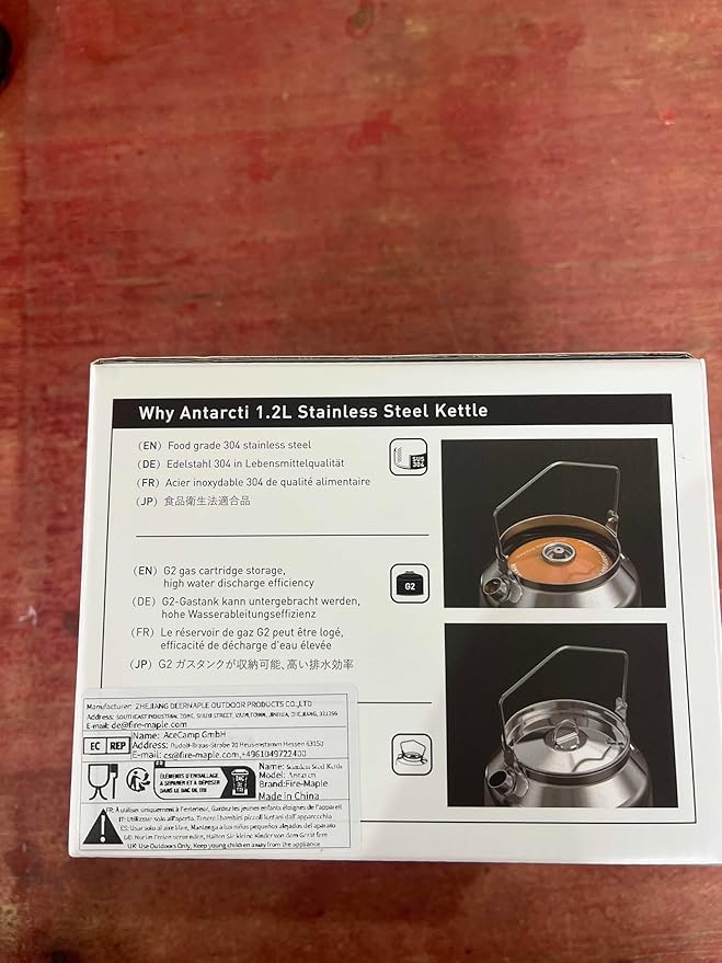 Fire-Maple Antarcti Portable 1.2 Liter Lightweight Stainless Steel Camping Kettle | Durable and Portable Camp Tea Pot | Ideal for Bushcraft and Outdoor Campfire Use