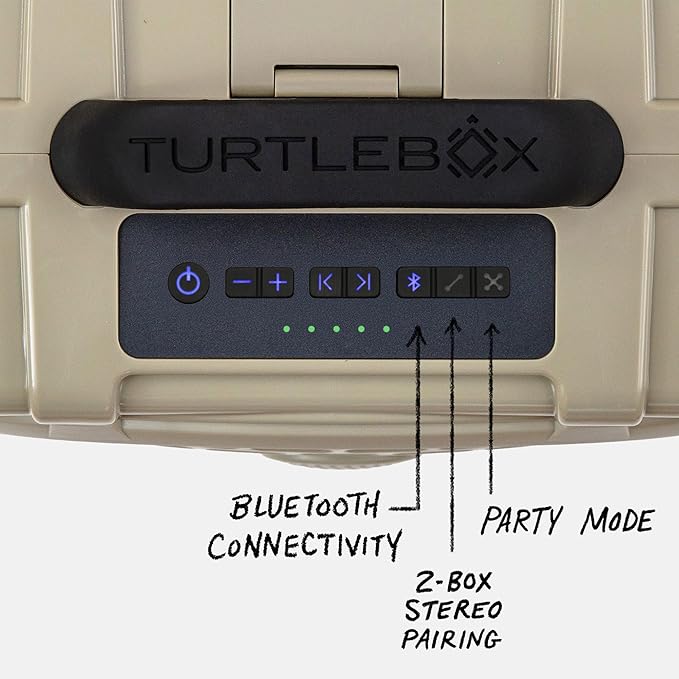 Turtlebox Original Gen 3: Portable Outdoor Bluetooth Speaker – Ultra-Loud (120dB), Waterproof (IP67), Rugged, Impact-Resistant, 3-Day Battery | Party Mode: Unlimited Pairing Stereo, Tan/Dark Green