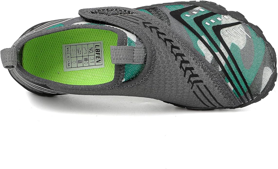 UBFEN Water Shoes for Kids Boys Girls Aqua Socks Barefoot Beach Sports Swim Pool Quick Dry Lightweight Toddler Little Big Kid