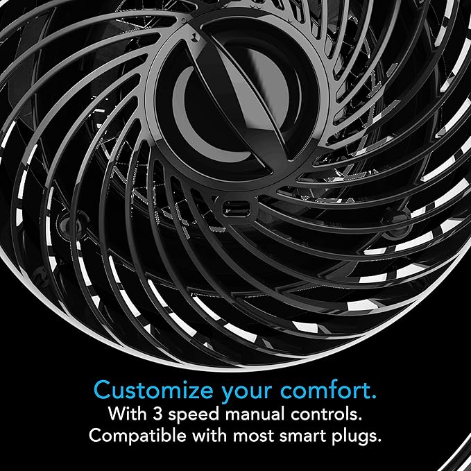 Vornado Pivot3 Clip Personal Air Circulator Fan with Multi-Surface Clip, Quiet Portable Fan for Office or Bedroom, 3 Speeds, Black