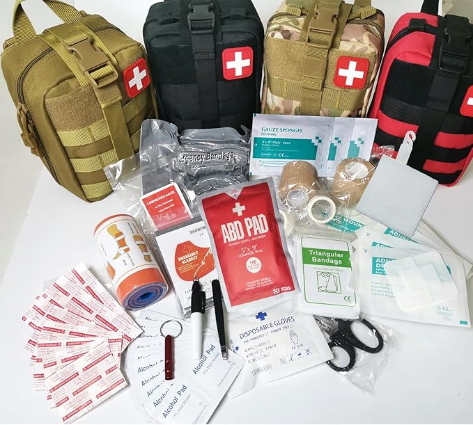 IFAK Kit Trauma Kit Military Medical First Aid Kits Bleeding Contral Emergency Survival Bug Out Bag for Camping Gear Supplies Hiking (Camouflage)