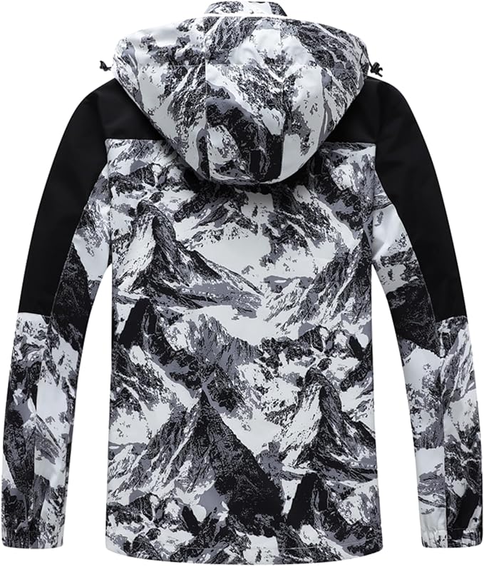 GIISAM Rain Jacket for Men, Mens Waterproof Raincoat Lightweight Rain Jackets Outdoor Rain Coat Windbreaker with Hood