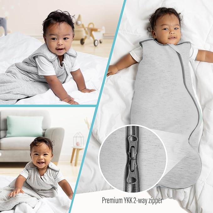 Rayon Made from Bamboo Sleep Sack 1.0 TOG 18-36 Months Unisex Baby Sleeping Bag with 2-Way Zipper Breathable Wearable Blanket Baby