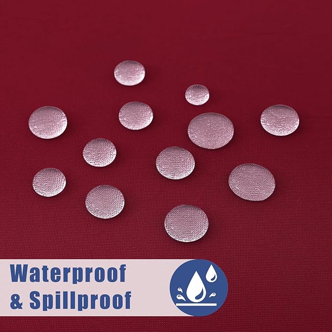 Spandex Picnic Table Cloth 2 Pack, Elastic Fitted Tablecloths for 6 Foot Rectangle Tables, Stretch Washable Patio Table Cover for Camping, Christmas & New Year Parties (Wine Red, 30"x72")