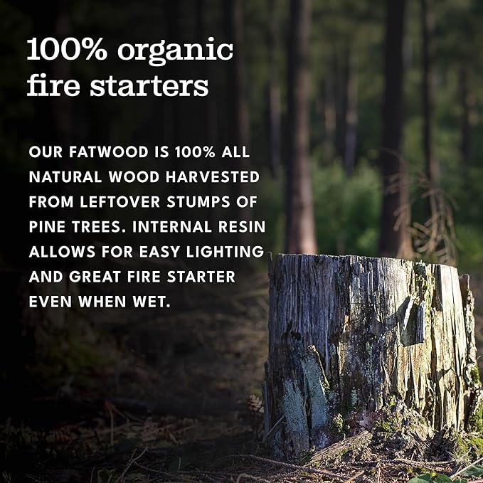 Superior Trading Premium Fatwood Fire Starter Sticks, Natural Kindling for Fireplaces, Wood Stoves, Winter Camping Fire Starter, Fire Lights, 10 lbs