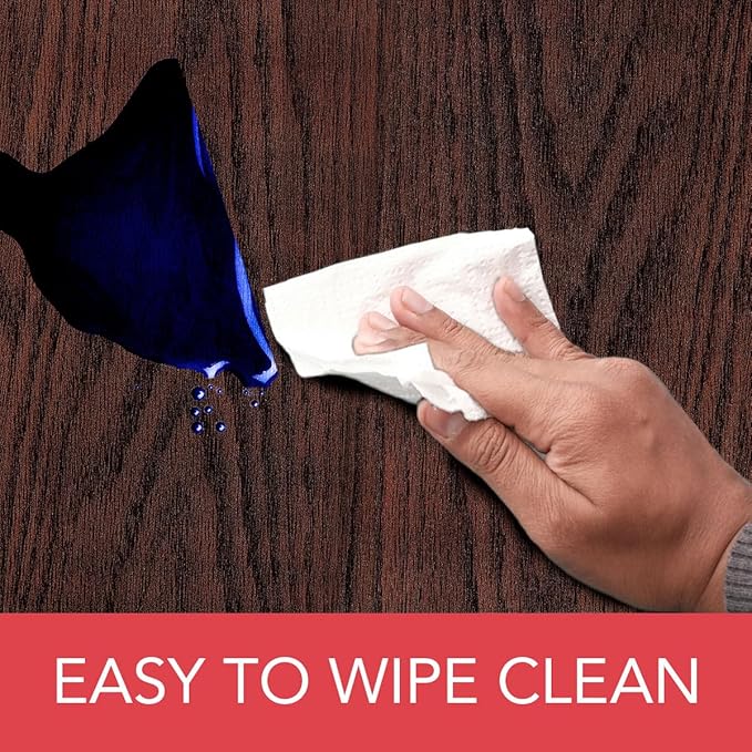 LAMINET Woodgrain Elastic Round Table Cover, Large, Mahogany Wood