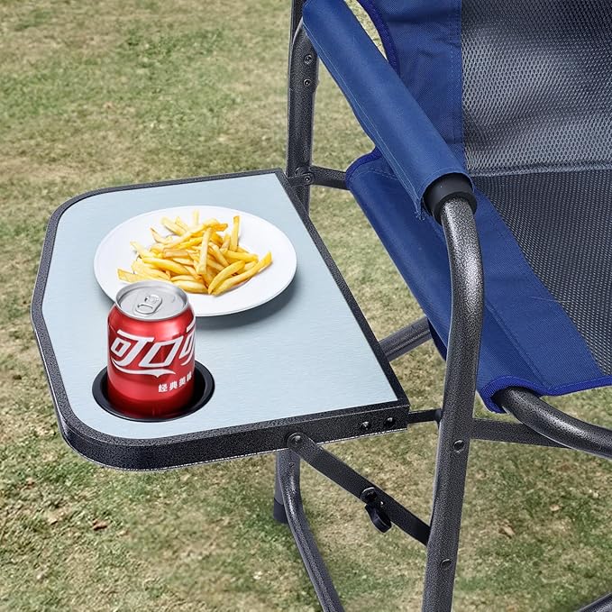 Directors Chair, Camping Chairs for Adults, Heavy Duty Side Table, Lawn Chairs with Side Pockets Carry Straps