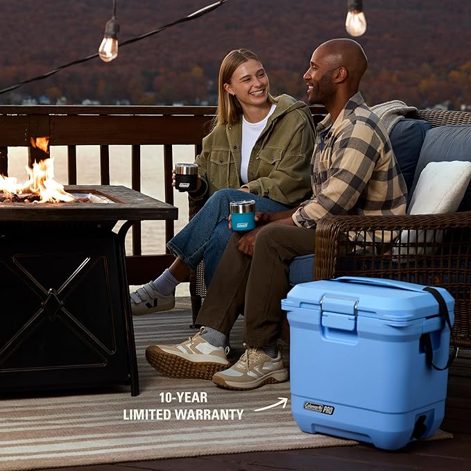 Coleman Pro Heavy-Duty, Blue Sky, 25qt Ultra-Light Premium Hard Cooler, Extra-Thick Insulation Keeps Ice up to 3 Days, 36-Can Capacity