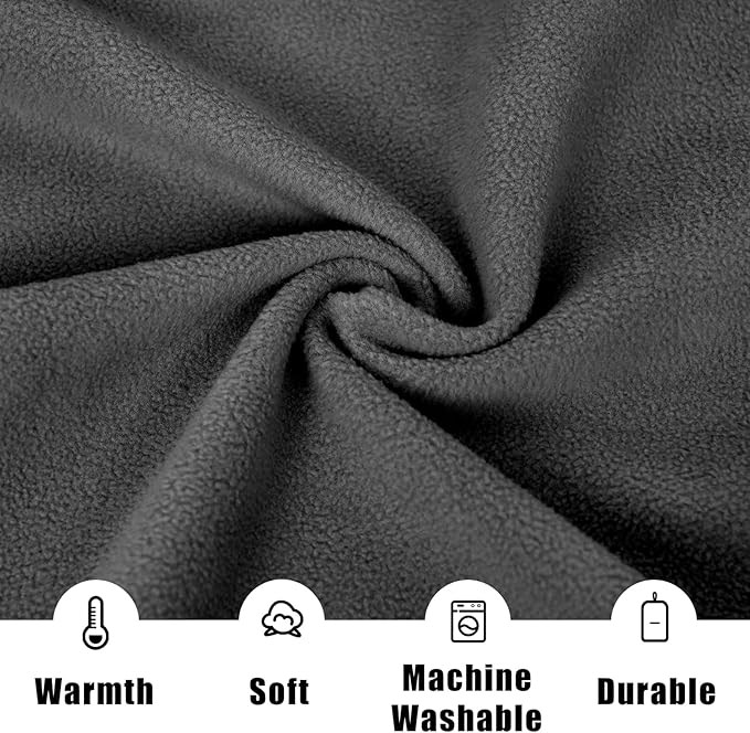 Outdoor Camping Blanket, Poncho Wearable Pocket Blankets, 74.5 in * 63 in, Warm, Comfy, Durable & Portable, Machine Washable, for Stadium, Concerts, Car Travel, Sports, Hiking, Sofa. (Grey)