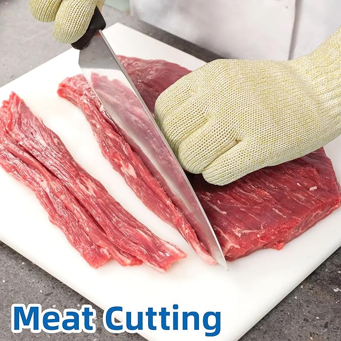 Schwer SlicePro Ultra-Durable ANSI A9 Cut Resistant Gloves PR1501, 10X Reinforced Food Grade Cutting Glove, Mandoline Gloves for Kitchen Meat Cutting, Oyster Shucking, Fish Fillet Processing, L