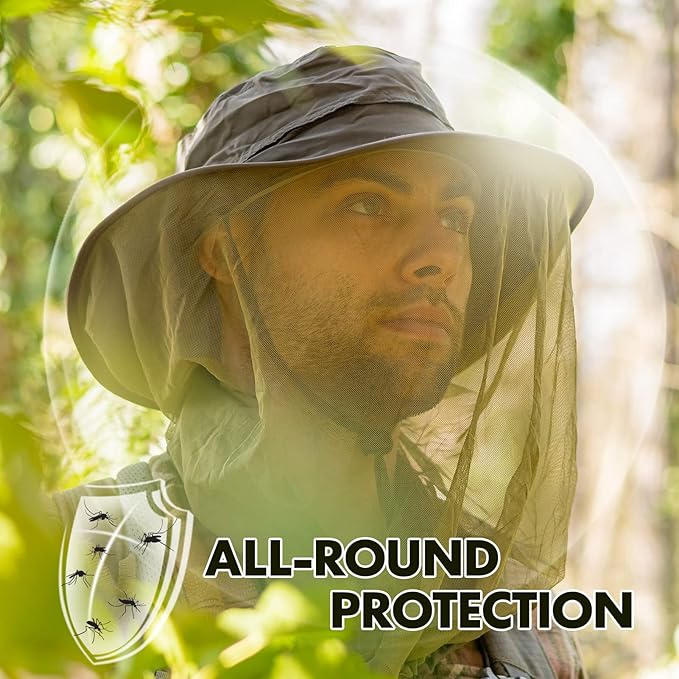 Comhats Net Nylon Mesh Veil Bucket Hats for Men Sun UV Protection Fishing/Gardening/Boating Outdoor