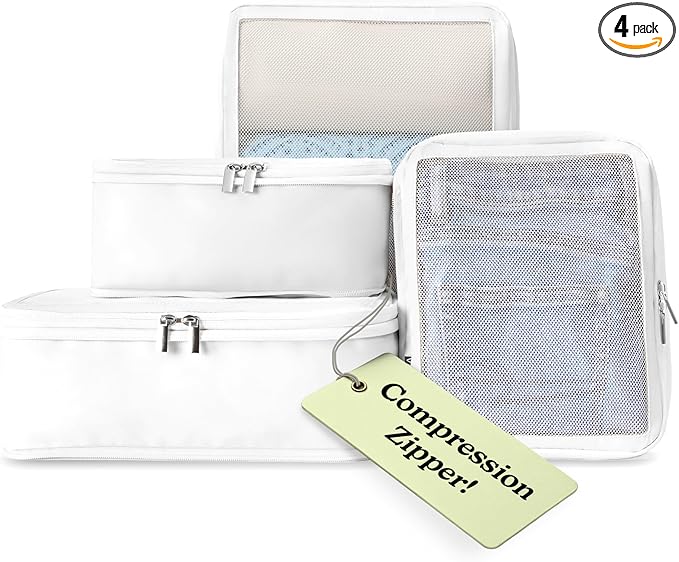 Vandel Space-Saving Compression Packing Cubes for Women, Men, Compressible Carry On Suit Case Organizer Luggage Packing Cubes for Travel Organizer Bags for Luggage and Backpacks, Suitcase Cube