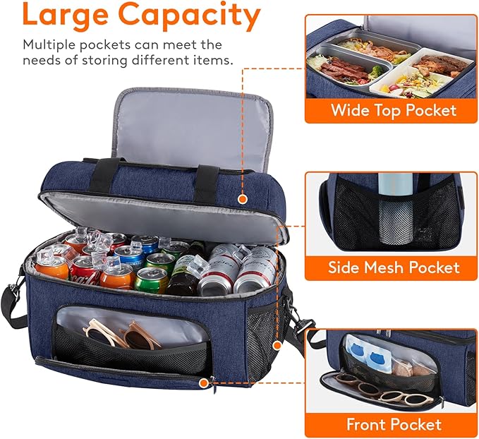 Lifewit Large Cooler Bag Insulated Lunch Bag Lightweight Portable Cool Bag Double Layer for Picnic, Beach, Work, Trip