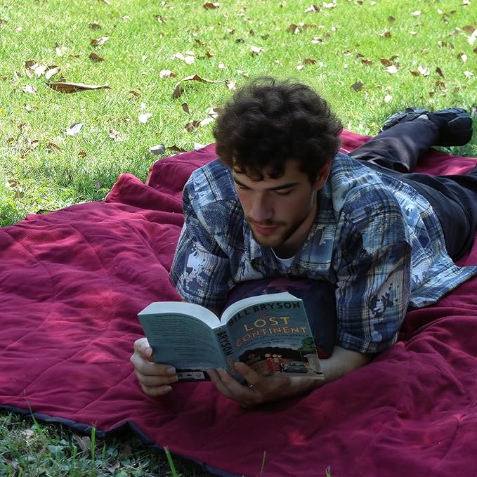 Waterproof Stadium Blanket,Fleece Camping Blanket Soft Warm Wearable Camp Blanket for Outdoor Camping, Picnic, Stadium, Sports, Beach, Car