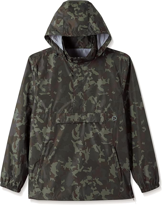 Outdoor Ventures Men's Rain Jacket Waterproof Lightweight Packable Rain Pullover for Hiking Golf Running