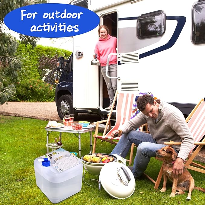 TOPOKO Camping Water Storage Containers - BPA Free Water Container for Outdoors Hiking Collapsible Water Jug with Spigot Emergency Water Storage for Survival Kits 2.6/5.3 Gallon