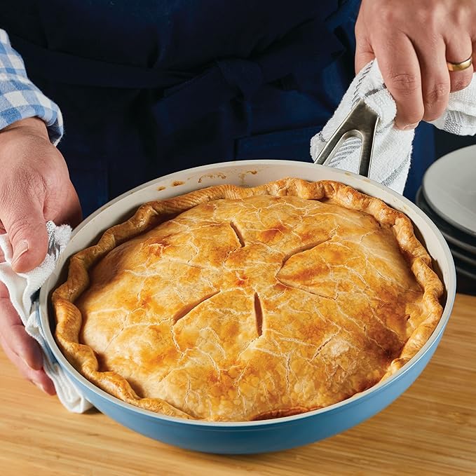 KitchenAid Hard Anodized Ceramic Nonstick Frying Pan/Skillet, 10 Inch, Blue Velvet