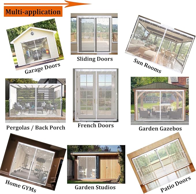Magnetic Garage Door Screen Kit 9x8 FT White - Retractable Mesh Net Screen Door with Fiberglass Mesh for 1 Car Garage 9x8ft, Blocks Bugs & Provides Privacy - Perfect for Workshop, Gym, Patio