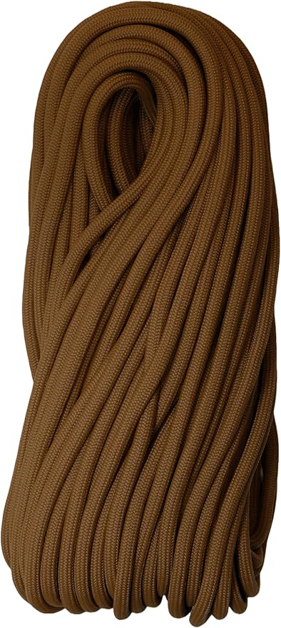 1/4" ParaMax Paracord 100 ft – 1000 lb Type IV Rope for Dog Leashes, Camping, Kayak Anchor - Made in USA - Coyote Brown