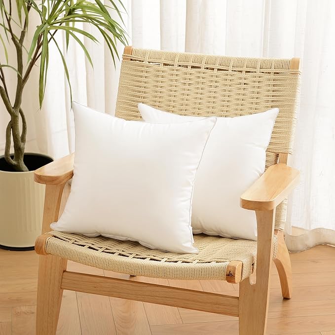 Oubonun 14x22 Outdoor Pillow Inserts (Pack of 2) - Square Waterproof Throw Pillow - Decorative Throw Pillows Insert for Couch Sofa Bed Patio Furniture - White Pillows