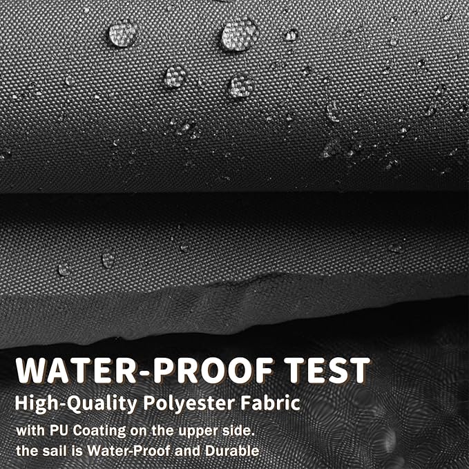 LOVE STORY Waterproof 8'x10' Rectangle Dark Grey Sun Shade Sail Cannoy UV Resistant for Outdoor Patio Garden Backyard (We Make Custom Size)