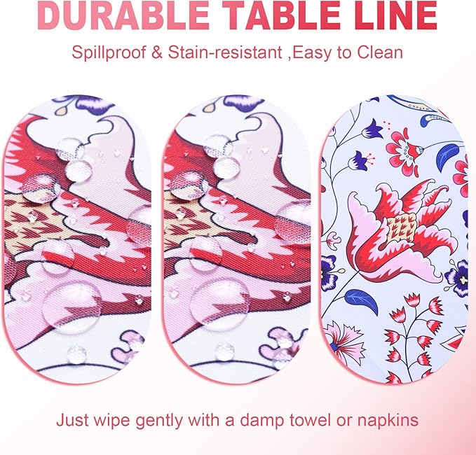 SquarePie Outdoor Indoor 60'' Round Tablecloth with Umbrella Hole and Zipper, Waterproof Patio Zippered Table Cloths for Spring Summer Party Picnic, Gorgeous Flowers