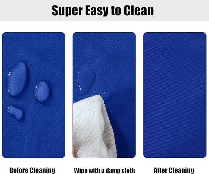 LUSHVIDA Round Waterproof Table Cover Elastic Vinyl Fitted Tablecloth Elastic Edged Plastic Table Cloth (Blue, Best for Up to 36"-44" Round)