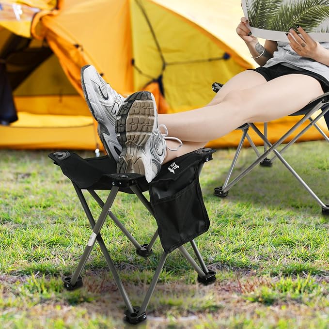 Roptat 2 Pack Camping Stool,Portable Folding Compact Lightweight Stool Seat for Camping Fishing Hiking Gardening Outdoor Walking Backpacking Travelling and Beach with Carry Bag (Grey)