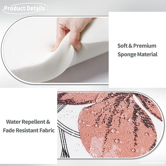 Indoor/Outdoor Chair Cushions 16x17 Inch, Patio Chair Cushions with Ties, All Weather Seat Cushions for Patio Furniture Home Garden Chair Use, Set of 2, Clemens Noir Pink