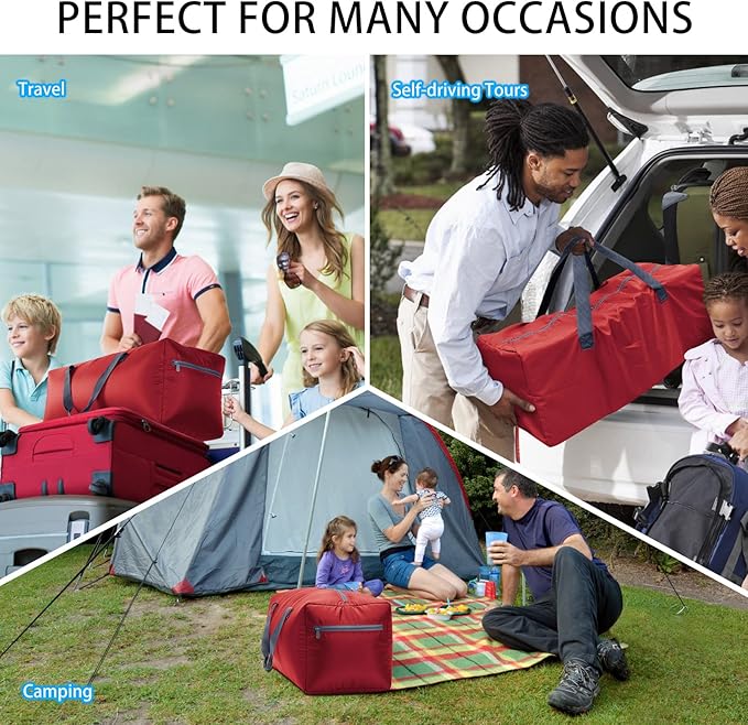 Foldable Duffel Bag 30" / 75L Lightweight with Water Rresistant for Travel-Red