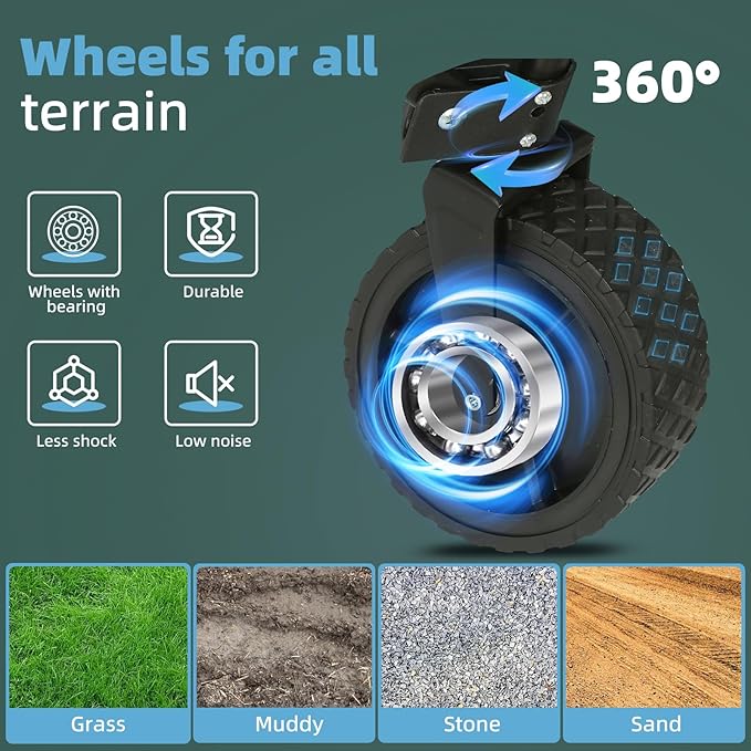 ROCK CLOUD Folding Wagon Cart Utility Outdoor Camping Carry Cart Heavy Duty Portable Collapsible Garden Cart with Universal Wheels and Adjustable Handle for Outdoor Camping Beach Sports