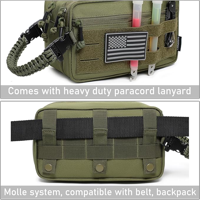 Tactical Toiletry Bag for Men Dry Wet Separate Dopp Kit Travel Hygiene Bag EDC Utility Tool Molle Pouch Mens Shaving Kit Travel shower Bags (OD Green)