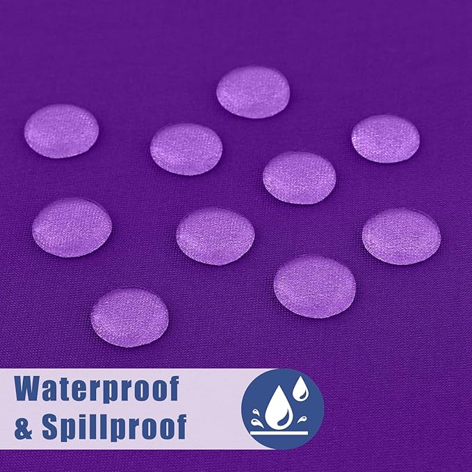 Spandex Picnic Table Cloth 2 Pack, Elastic Fitted Tablecloths for 8 Foot Rectangle Tables, Stretch Washable Patio Table Cover for Outdoor, Camping, Banquet and Parties (Purple, 30"x96")