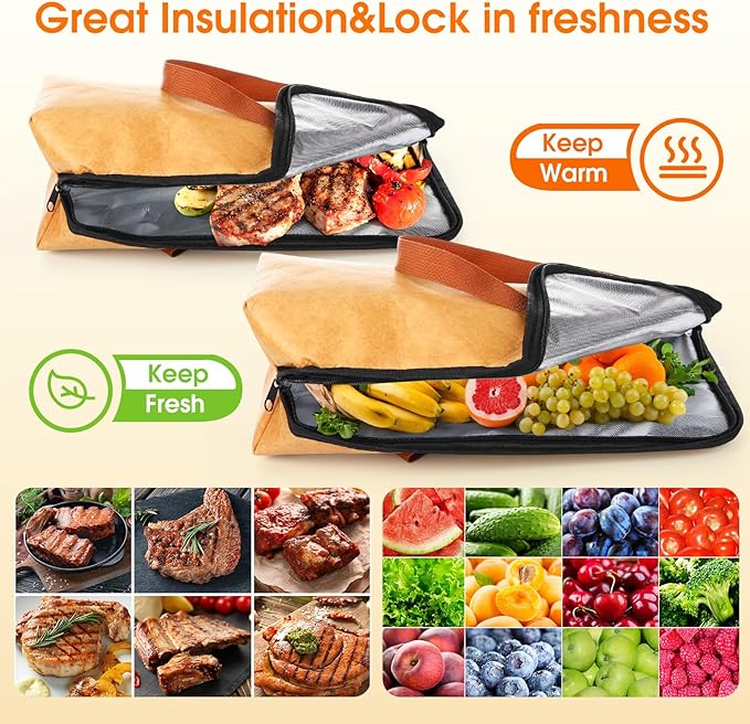 Honeydak 2 Pcs BBQ Blanket for Resting Meat 21in &15in Insulated Meat Resting Bag with 5-layer Thermal Lock Moisture Retention and Tender BBQ for Briskets, Pork Shoulders, Steaks Turkey